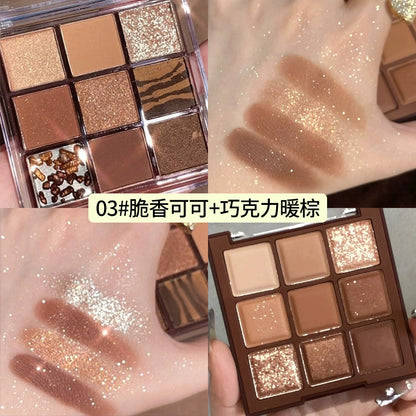 Chocolate Jiugongge Glitter Matte Nude Makeup Eye Shadow Platte