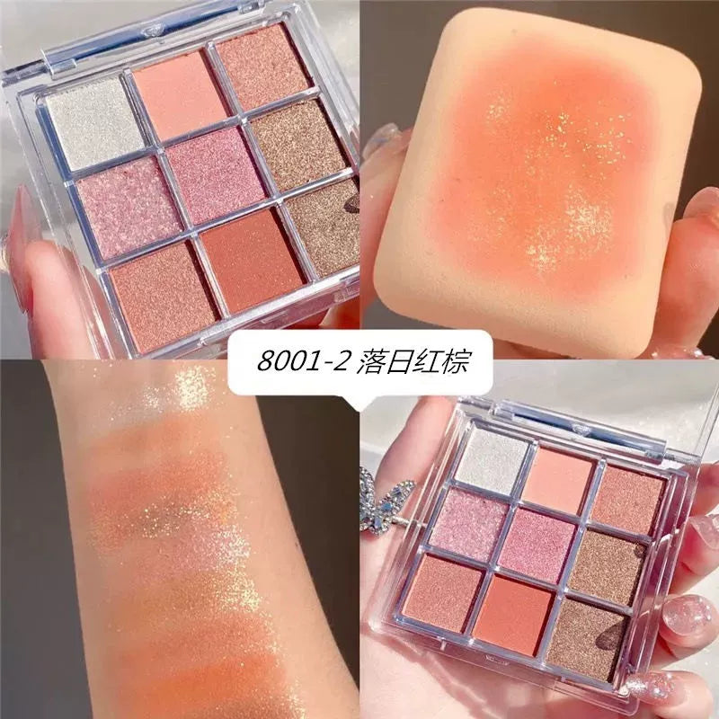 Chocolate Jiugongge Glitter Matte Nude Makeup Eye Shadow Platte