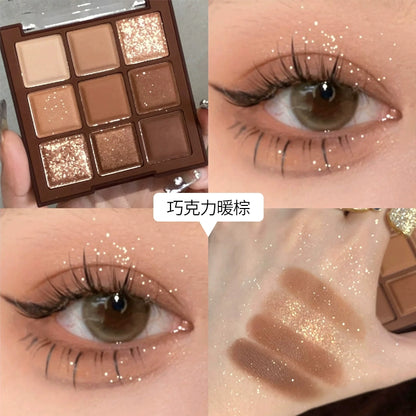 Chocolate Jiugongge Glitter Matte Nude Makeup Eye Shadow Platte