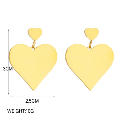 DIEYURO 316L Stainless Steel Heart Butterfly Leaf Drop Earrings For Women Girl Fashion Anti-rust Ear Jewelry