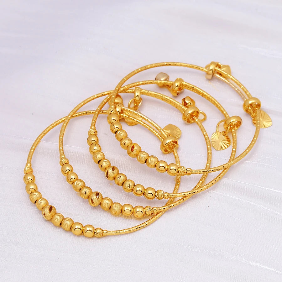 Goldlen Middle East 4 pieces/batch Copper Bracelets Dubai Women's Fashion Jewelry Bride Wedding Gift