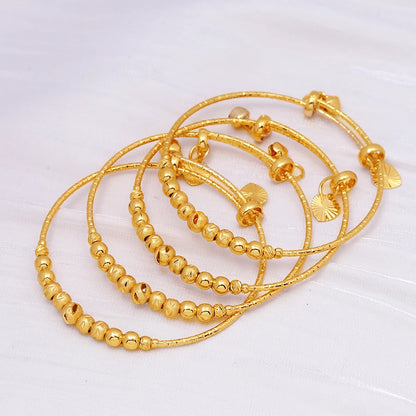 Goldlen Middle East 4 pieces/batch Copper Bracelets Dubai Women's Fashion Jewelry Bride Wedding Gift