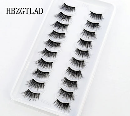 10 Pairs Crisscross Half Eye Lashes Natural False Eyelashes Handmade Faux 3D Mink Lashes Makeup Tools Eyelash Extension