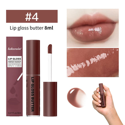 Butter Non-stick Cup Gloss Lip Gloss Moisturizing Mirror Lip Gloss Lasting Color Lip glaze Dye Lip Liquid Makeup For Women 8ml