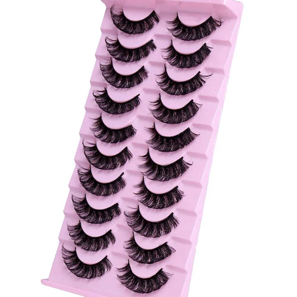 10 Pairs Strip False Eyelashes Dramatic Fluffy False Eyelashes D Curling Natural 3D Three-dimensional Lashes