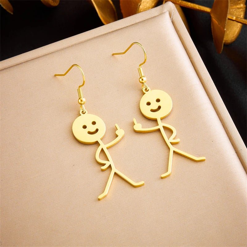 DIEYURO 316L Stainless Steel Snake Flower Round Drop Earrings For Women Fashion 2-Color Ear Jewelry Holiday