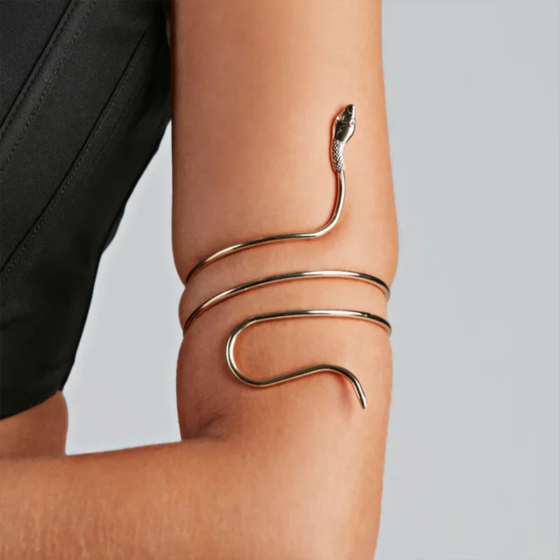 Punk Coiled Snake Spiral Upper Arm Cuff Armlet Armband Bangle Women Jewelry Swirl Snake Arm Cuff Armlet Bracelet