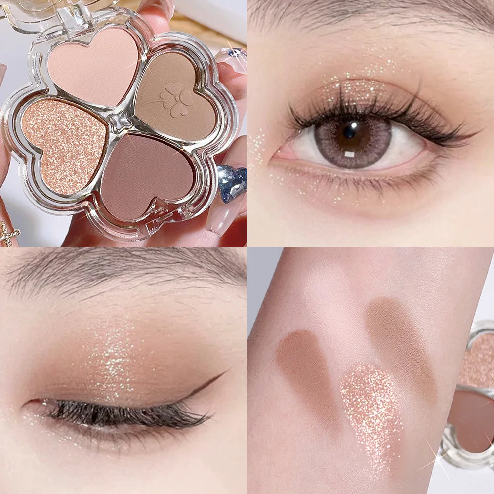 4Color Eyeshadow Palette Blush Eyeliner Eyeshadow Highlight Contour Palette Eyes Makeup Cute Beauty Cosmetics