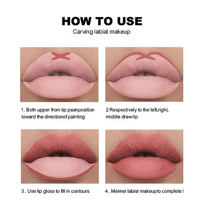 Choose Rasme 12 Color Matte Lip Liner Pencil Case Waterproof Matte Hook Line Lipstick Pen Foam Pen Without Fading Lip Line