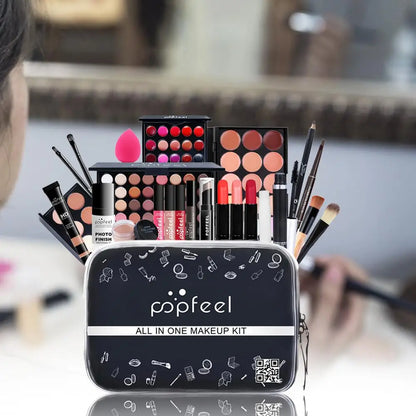 25Pes/Set Liquid Foundation  Complete   Makeup Set Women Fashion Cosmetic Bag