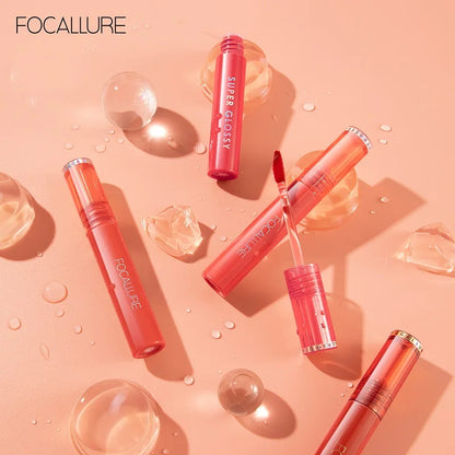 FOCALLURE  Colors Jelly-Clear Dewy Texture Lip Gloss Waterproof Moisturizing Velvet Mate Nude Liquid Lipstick Makeup Cosmetics