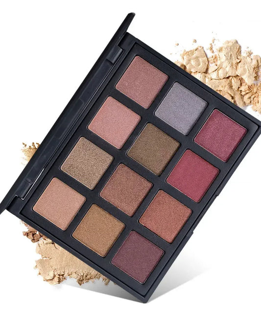 12 Colors Shimmer Nature Glow Eye shadow Palette Makeup Cosmetics Earth Nude Eye Shadow powder Waterproof Makeup Set