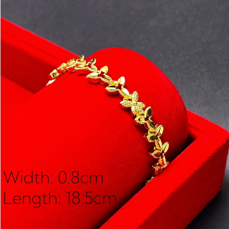 Women's Hand Bracelets Gold Color Stars Crown Cuff Link Chain Bangles Wristband High Quality Luxury Dubai Gold Jewelry Gifts