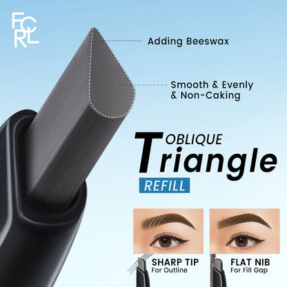 FOCALLURE Eyebrow Pencil  Waterproof Long-lasting 3 In 1 Ultra Fine Triangle Eye Brow Makeup Cosmetics
