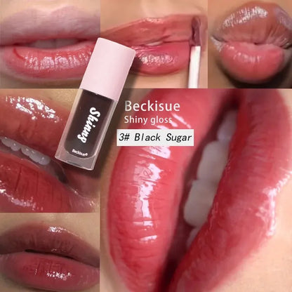 Jelly Black Lip Oil Water Gloss Mirror Lip Glaze Moisturizing Translucent Lipstick Lighten Wrinkle Clear Lip Tint Plumping