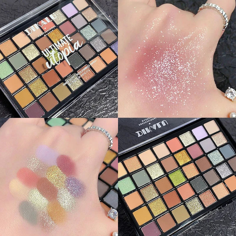 DIKALU Shimmer Eye shadow Palette 40 Colors Eye Shadows Matte Glitter Pigment Eye Shadows Wterproof Korean Eye Makeup Palette Cosmetics