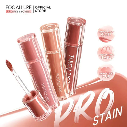 FOCALLURE  Jelly Mirror Liquid Lipstick Non-stick Cup Moisturizing Lip Gloss Long Lasting  Water Glossy Lip Tint Makeup