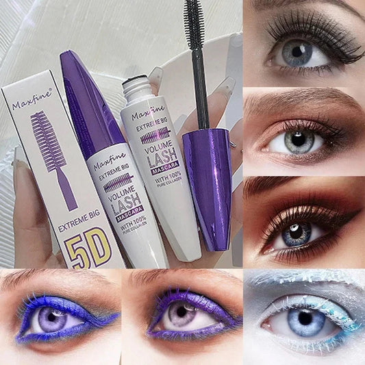 Maxfine 5d Three-dimensional Mascara Purple Blue White Multi-color Mascara Base Long-lasting Non-smudge Long-lasting Curling Shaping Mas