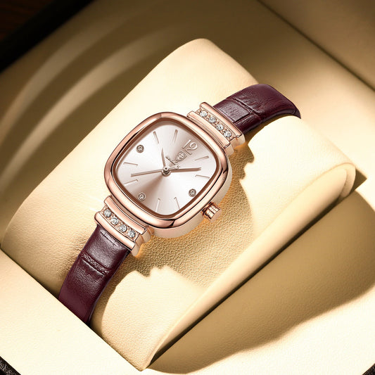 POEDAGAR Women Watches Fashion Square Diamond Leather Quartz Watch Top Brand Luxury Waterproof Ladies Wristwatch