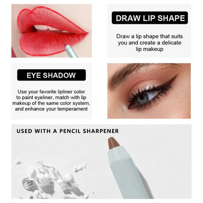 Choose Rasme 12 Color Matte Lip Liner Pencil Case Waterproof Matte Hook Line Lipstick Pen Foam Pen Without Fading Lip Line