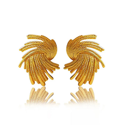 New Irregular Metal Twist Big Clip Earrings Unique Gold Color Punk Non Pierced Drop Earrings Women Jewelry Brincos