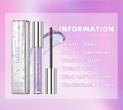 Sliver Gold Purple Diamond Glitter Mascara Quick Dry Long Lasting Waterproof Curling Thick Shiny Eyelash Sexy Mascara Makeup