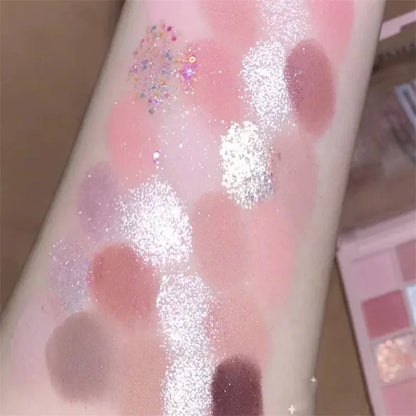 Colors Shimmer Glitter Eyeshadow Palette Sequins Earth Tone Pearlescent Matte Texture Long Lasting Eye Shadow Cheap Makeup