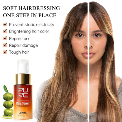 PURC Magic Smoothing Hair Serum Leave-In Hair Oil Repair Dry Damaged Frizzy Hair Treatment Conditioner Professional Hair Care