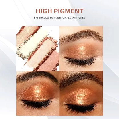 Pudaier 4 Color Eye Shadow Plate Earthy Pearlescent Matte Brightening Glitter Eyeshadow Shiny Eye Shadow Long-lasting Eye Makeup