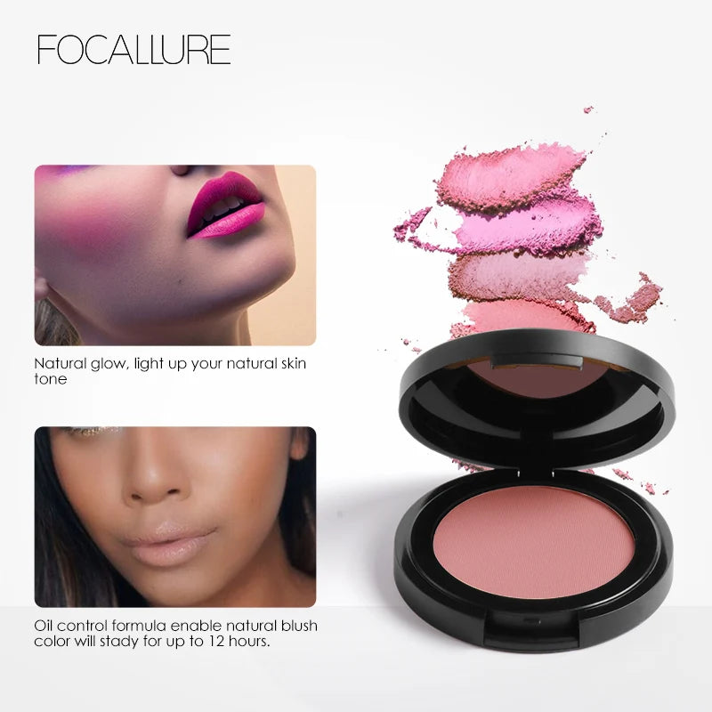 FOCALLURE Blush Palette Makeup Nude Matte Blusher Bronzer Powder Palette Shimmer Face Blusher Palette Makeup Cosmetics