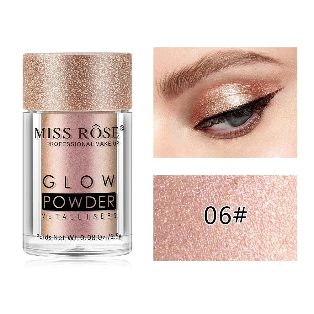 MISS ROSE Holographic Sequins Glitter Shimmer Pigment Eye Shadow Tattoo Lip Nail Body Glitter Festival Party Eye Makeup Powder