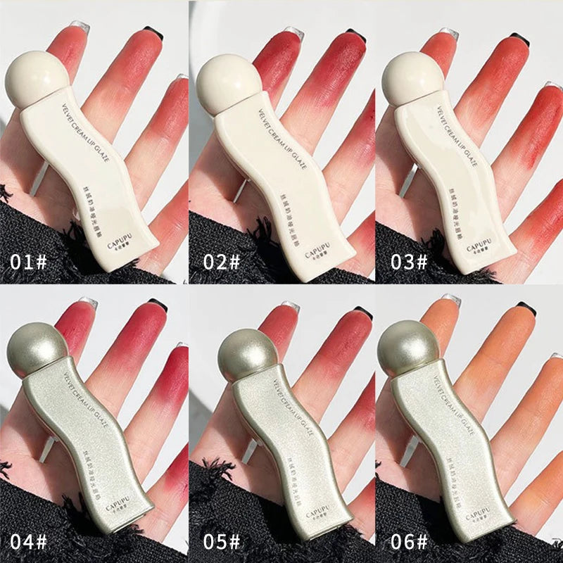 Cream velvet lip glaze matte does not fade long-lasting low saturation day touch lip glaze lip mud lipstick