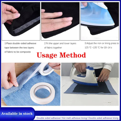 70yards/Roll Double-sided Non-woven Interlining Adhesive Fabric Cloth Iron On Hem Tape Interlining Web