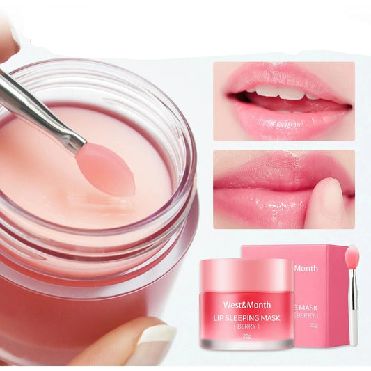 HENGJIAO  Berry Lip Sleeping Mask Night Sleep Maintenance Moisturizing Fade Lip Lines Nourishing Lip Balm Skin Care Korean Cosmetic 20g