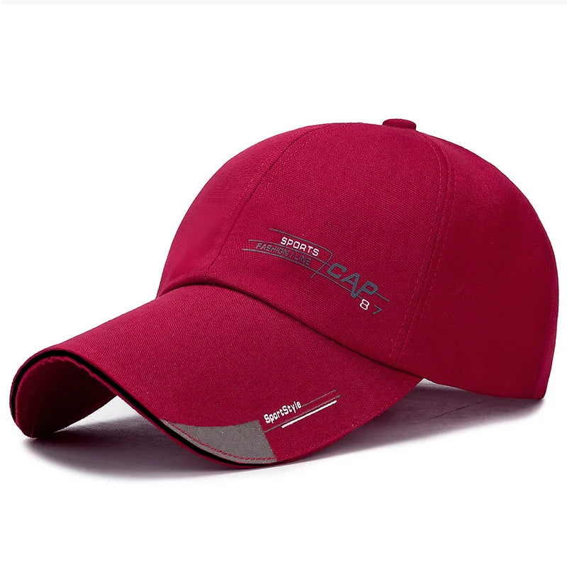 Outdoor Sunscreen Sports Men's Caps Fashion Canvas Unisex Baseball Caps Simple Design Extended Brim Snapback Caps For Men Women