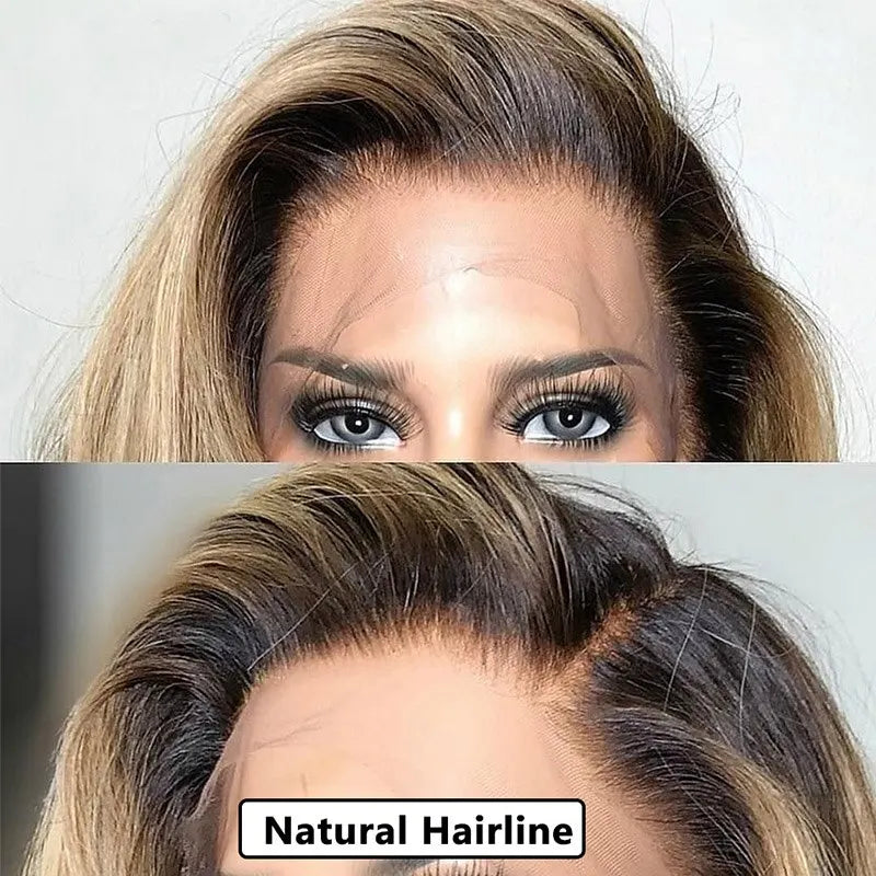 Synthetic Wig Ombre Short Wavy Blonde Lace Front Bob Wigs For Women Cosplay Colored Wig 150% Density Glueless