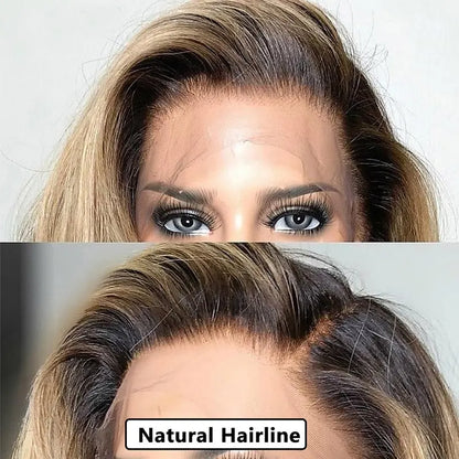 Synthetic Wig Ombre Short Wavy Blonde Lace Front Bob Wigs For Women Cosplay Colored Wig 150% Density Glueless