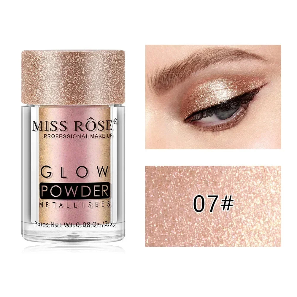 MISS ROSE Holographic Sequins Glitter Shimmer Pigment Eye Shadow Tattoo Lip Nail Body Glitter Festival Party Eye Makeup Powder
