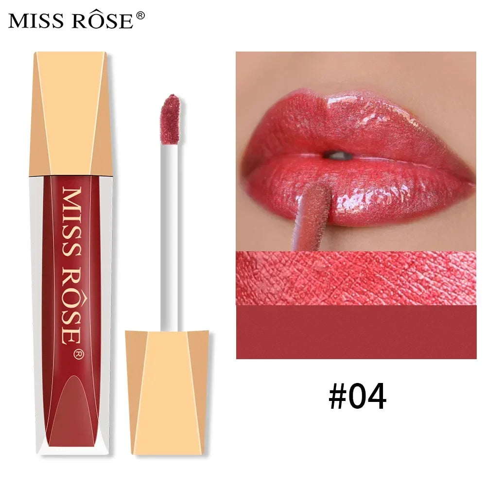 Miss Rose 16 Color Long Lasting Waterproof Velvet Matte Lip Glaze Lipstick Makeup Non-Stick Glitter Lip stick Lip Gloss Cosmetic