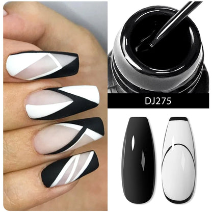 MEET ACROSS 5ml Liner Nail Gel Polish 28 Colors Black White French Pull Line Painting Gel For UV Nail Supplies Vernis Nails Art