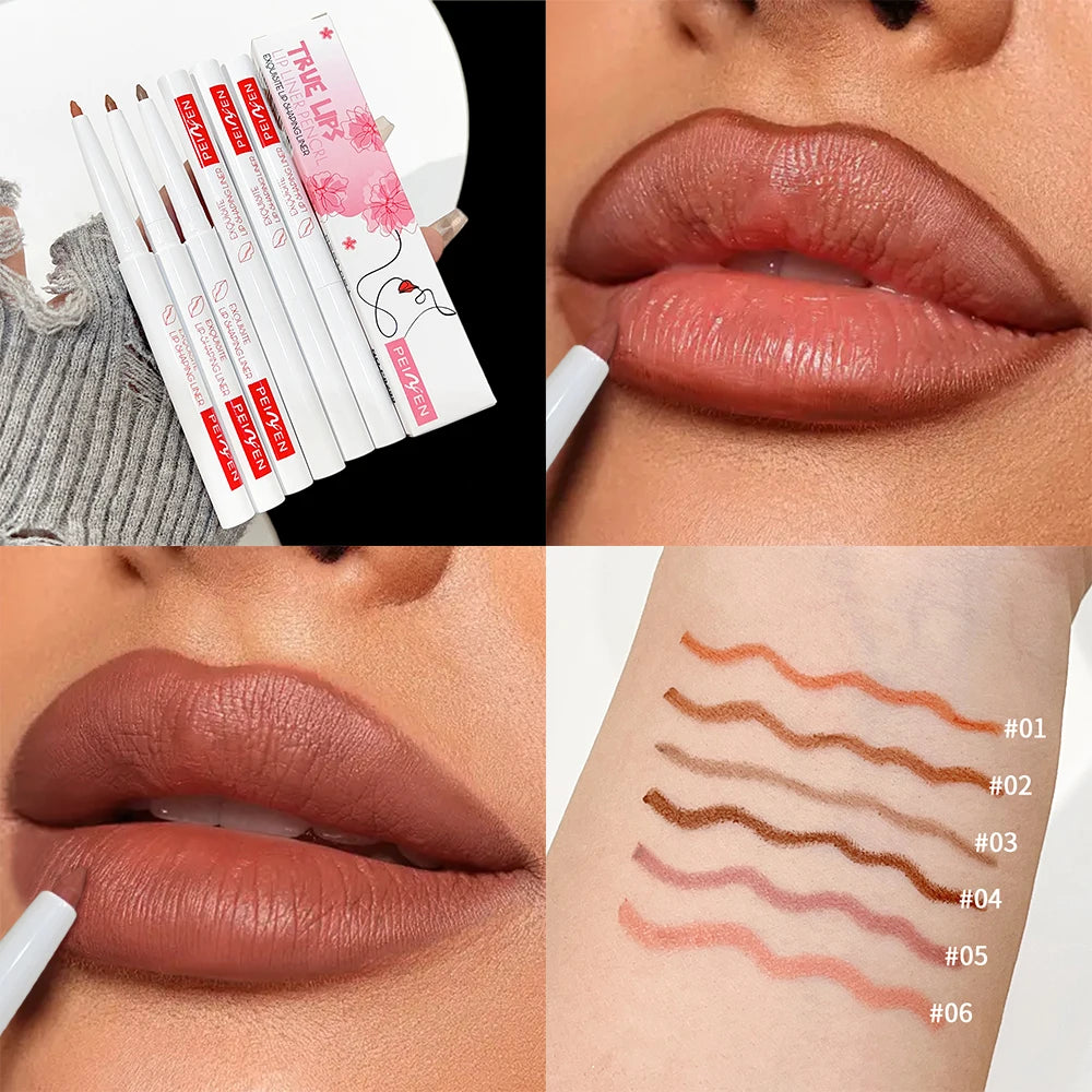 Matte Lip Liner Gold Tube Waterproof Lipstick Pencil Female Easy To Wear Non-stick on Cup Lips Contouring Pen Nude Lip Cosmetics