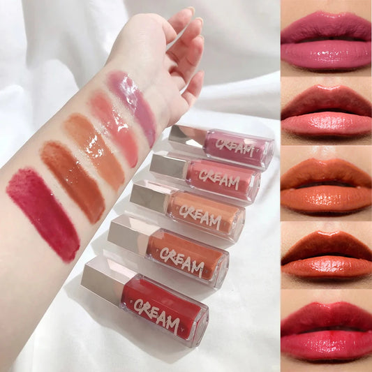 FB Gloss Bomb Cream Color Drip Lip Cream Heat Liquid Lipstick Hydrating Plumping Long Lasting Lip Gloss Lip Makeup for Women 9ml