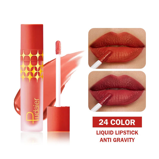 24 Color Matte Lip Glaze Long Lasting Waterproof Lip Gloss Non-stick Cup Liquid Lipstick Lip Makeup Cosmetic.