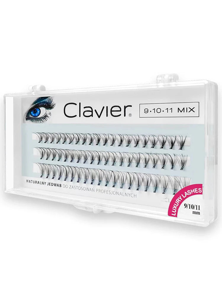 Clavier Silk Eyelashes Professional Makeup Individual Clumps Of Eyelash Extension Naturally Softer Thick Long False Lash