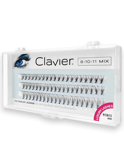 Clavier Silk Eyelashes Professional Makeup Individual Clumps Of Eyelash Extension Naturally Softer Thick Long False Lash