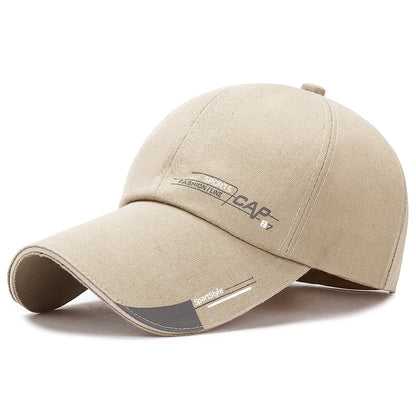 Outdoor Sunscreen Sports Men's Caps Fashion Canvas Unisex Baseball Caps Simple Design Extended Brim Snapback Caps For Men Women