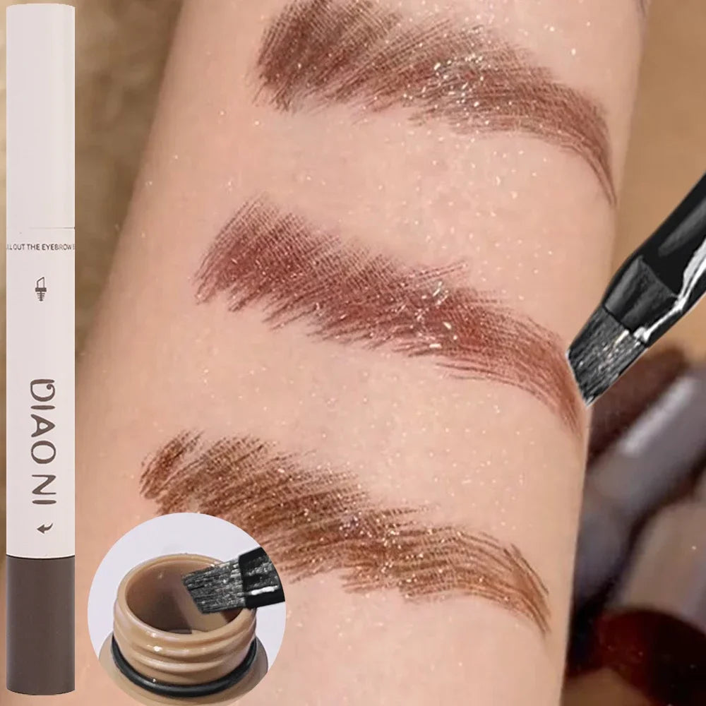 3D Eyebrow Gel Dyeing Cream with Brush Long-lasting Air-cushion Dye Brows Tint Long-lasting 3IN1 Natural Makeup Eyebrow Enhancer