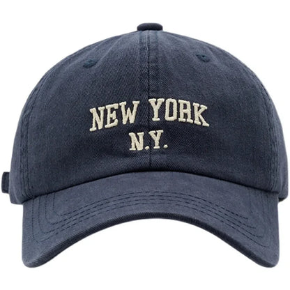 Fashion NEW YORK Letter Cap for Women Men's Baseball Cap Sports Sun Hat Kpop Soft Snapback Retro Hip-Hop Cotton Hats