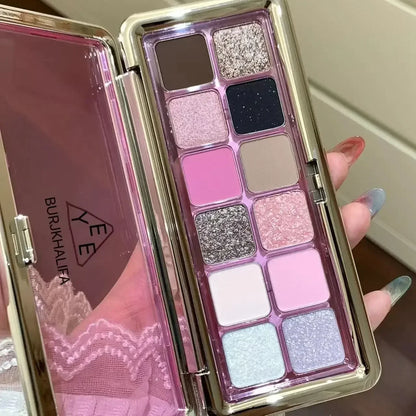 Super Flash Cement Eye shadow Palette Matte Pearl Glitter Eye shadow Cold Tea Brown Eye shadow Korean Beauty Cosmetics