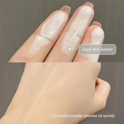 Pudaier Pressed Powder White Brighten Transparent Oil Control Concealer Lasting Natural Face Makeup Setting Powder Waterproof Cosmetic